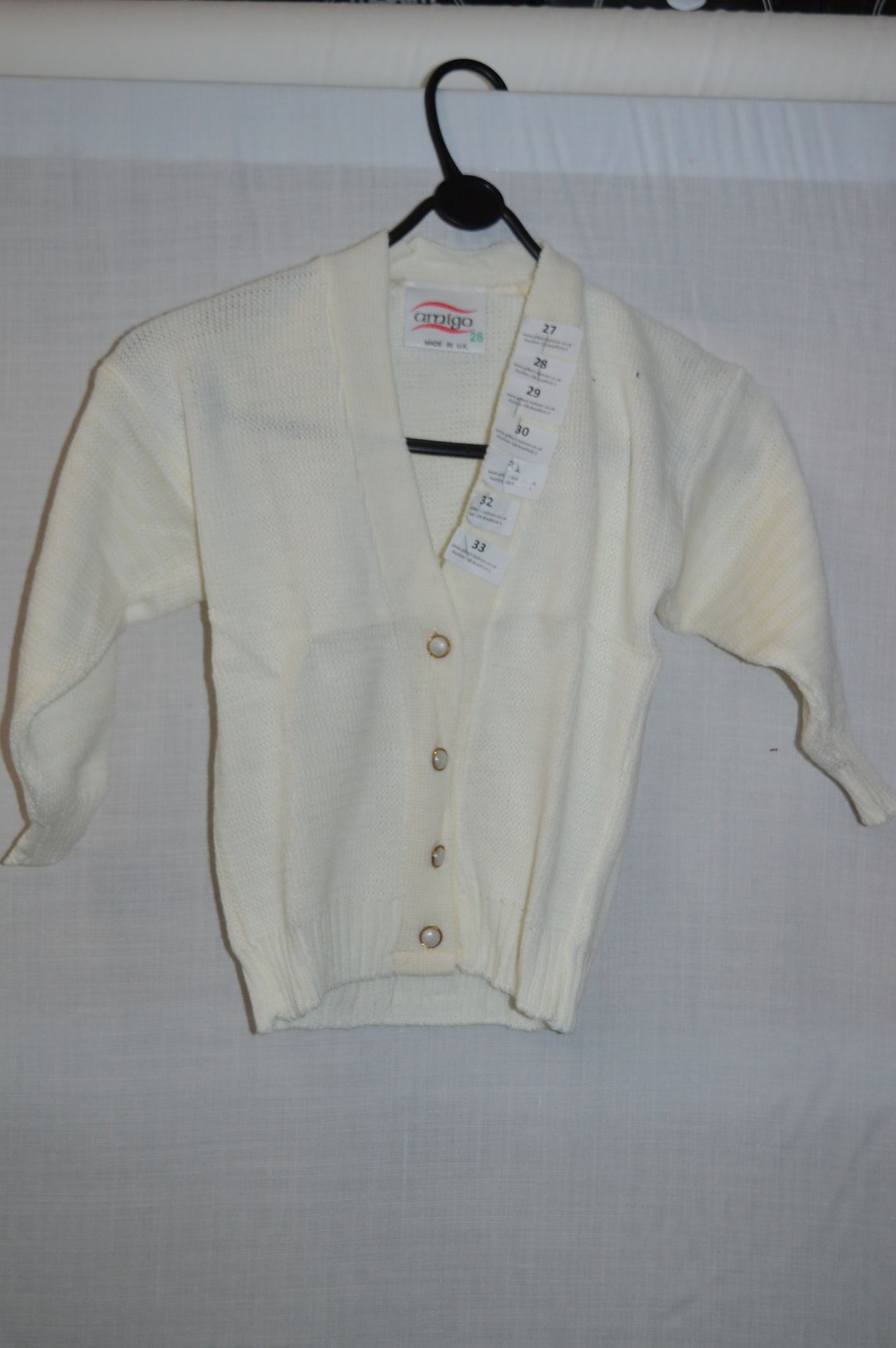 Box of Five Cream Knitted Cardigans with Faux Pear