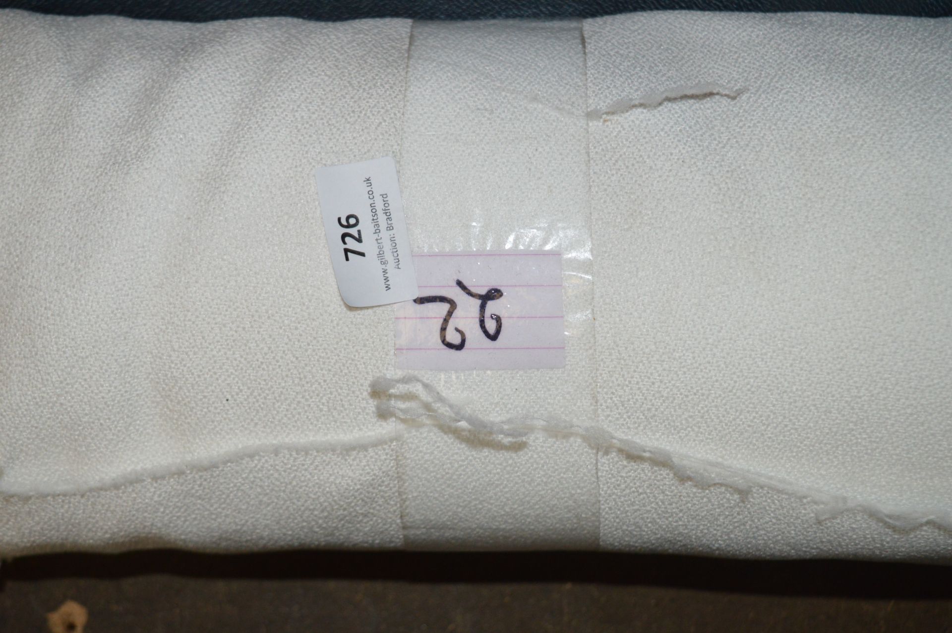 6ft Width Roll of White Fabric 22m