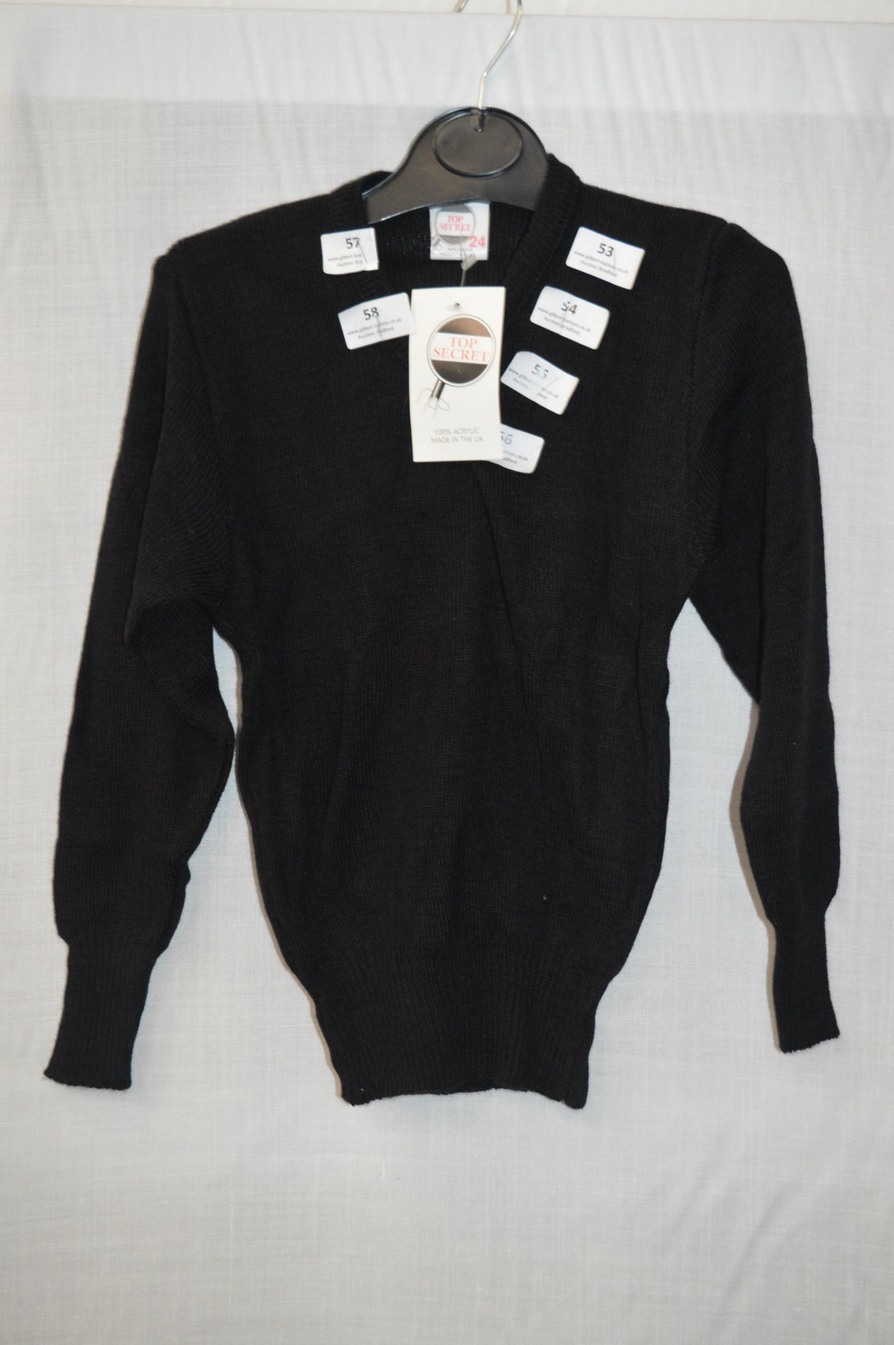 Box of Five Children's Black V-Neck School Jumpers