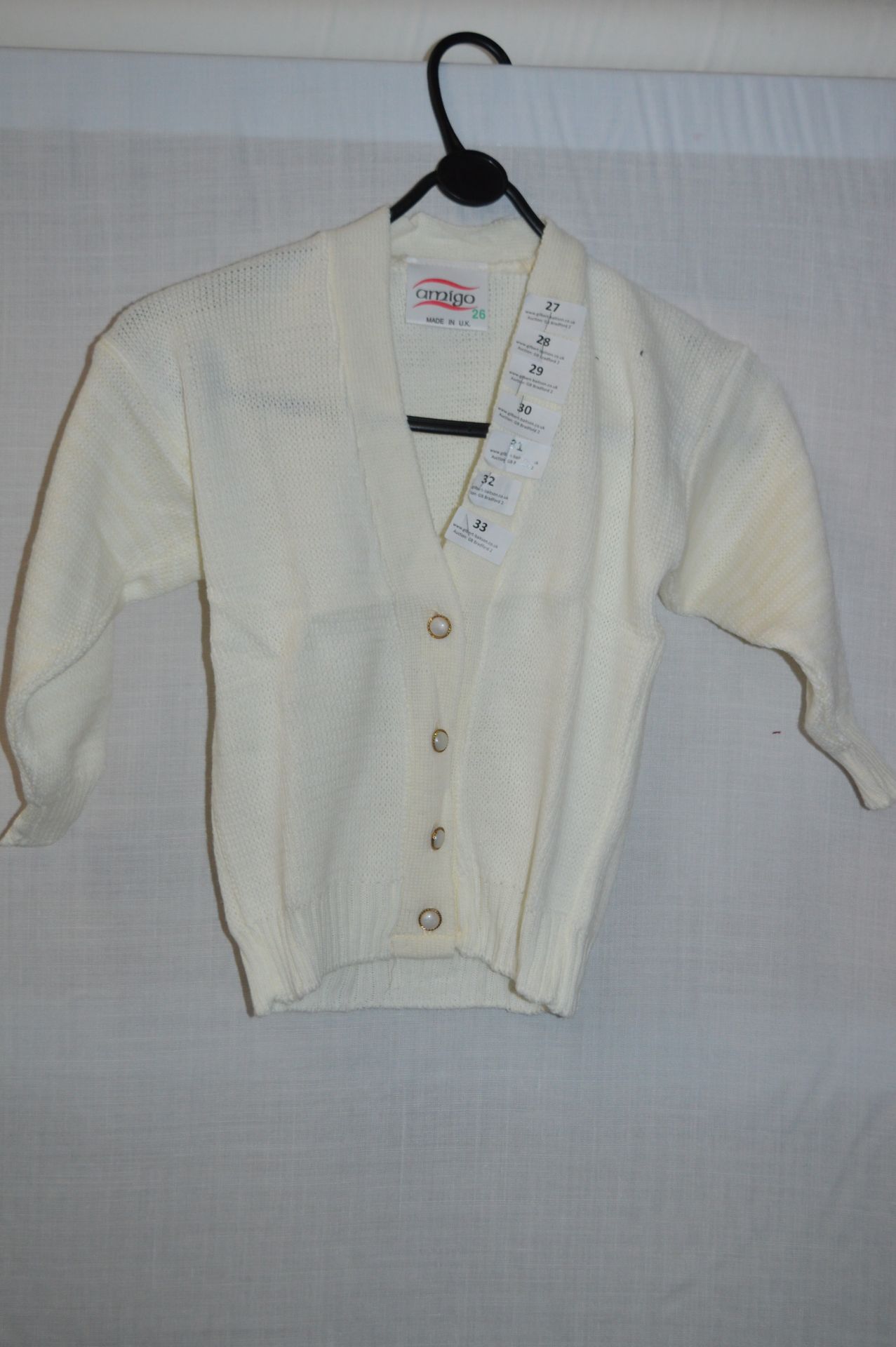 Box of Five Cream Knitted Cardigans with Faux Pear