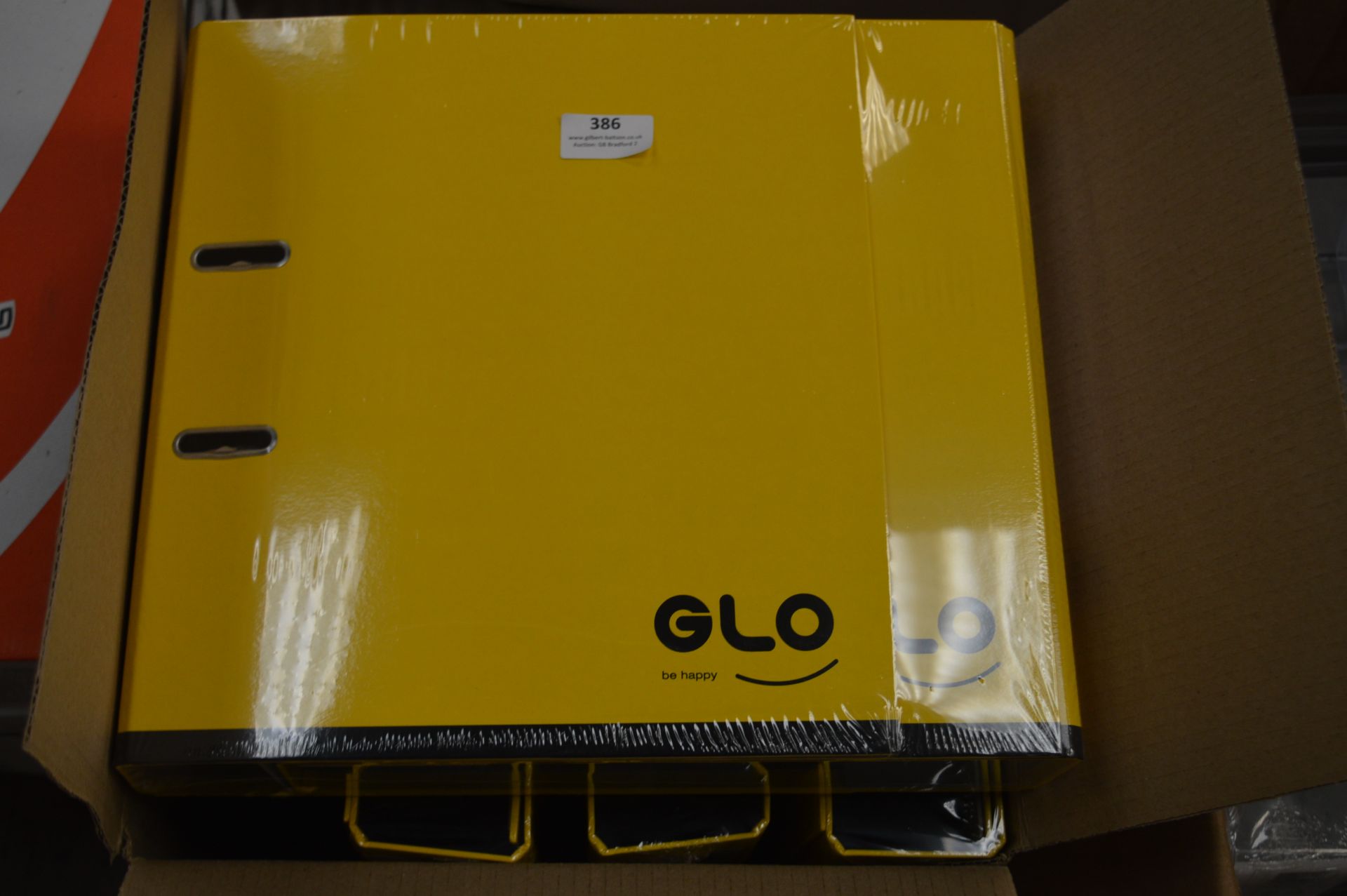 Box of Twelve Yellow Lever Arch Folders