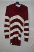 Box of Five Maroon & Cream Knitted Jumper Dresses