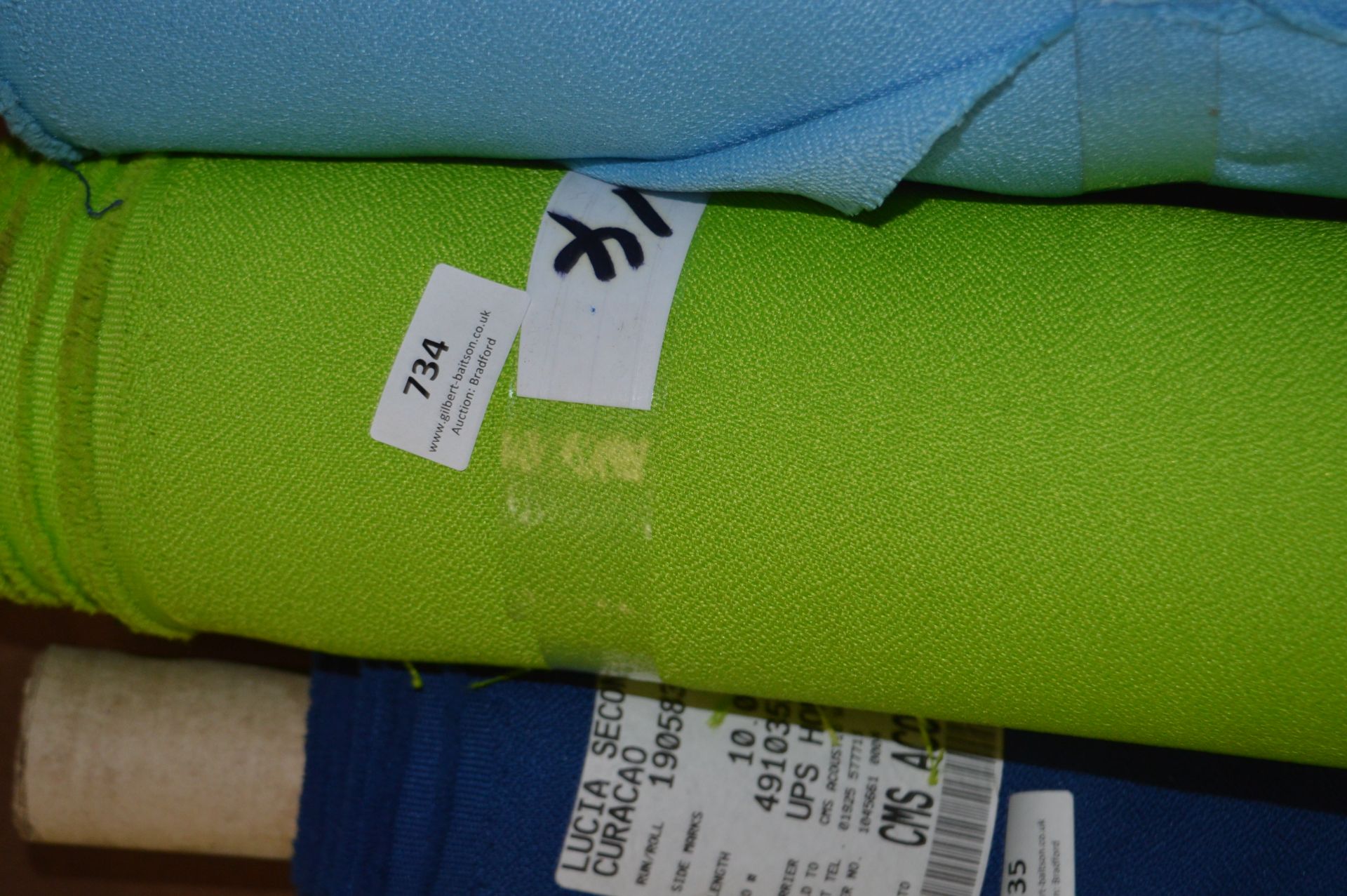 6ft Width Roll of Lime Green Fabric 14m