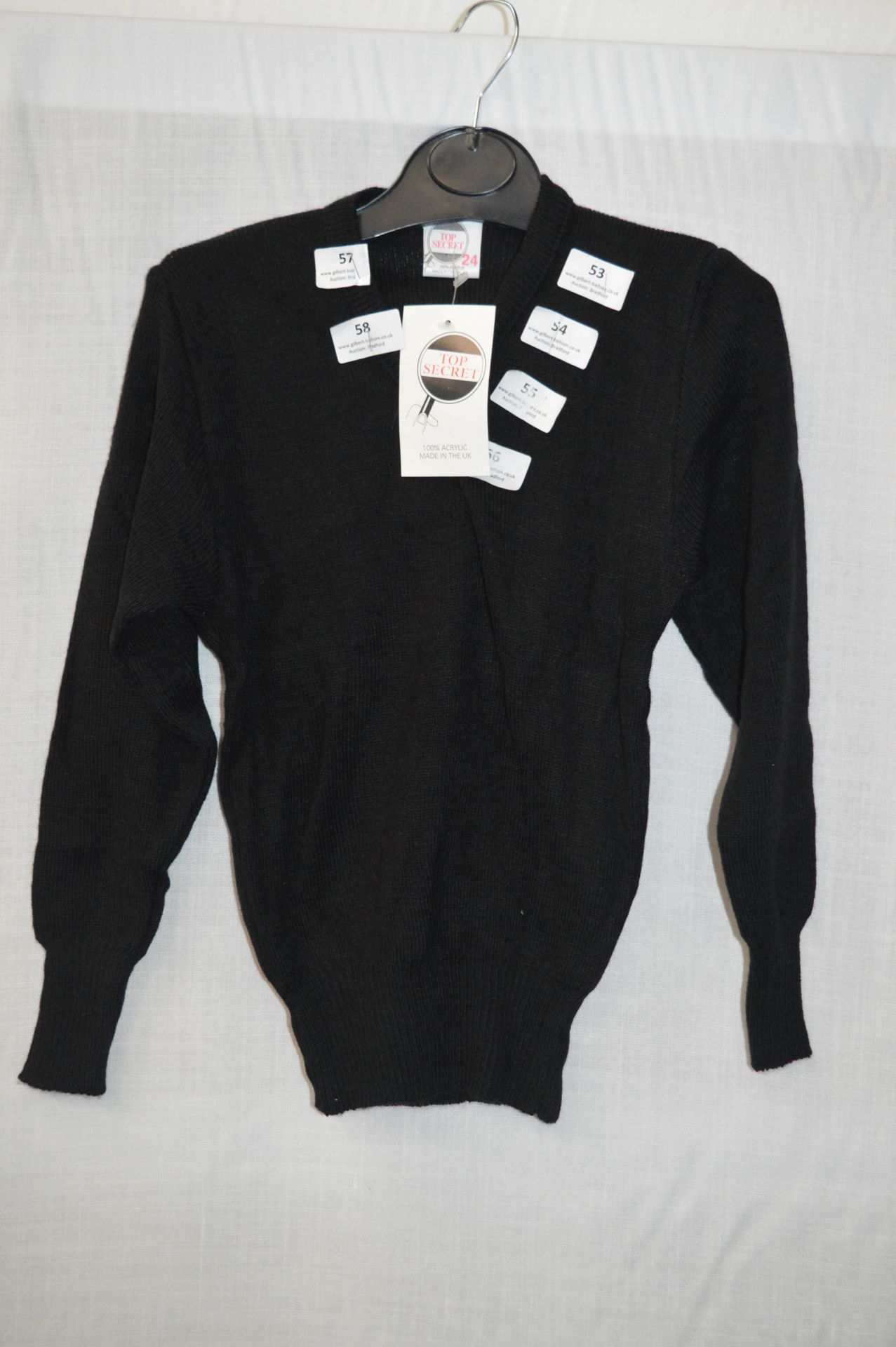 Box of Five Children's Black V-Neck School Jumpers