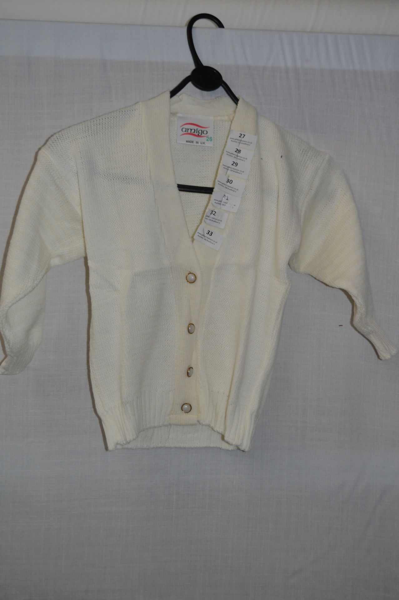 Box of Five Cream Knitted Cardigans with Faux Pear