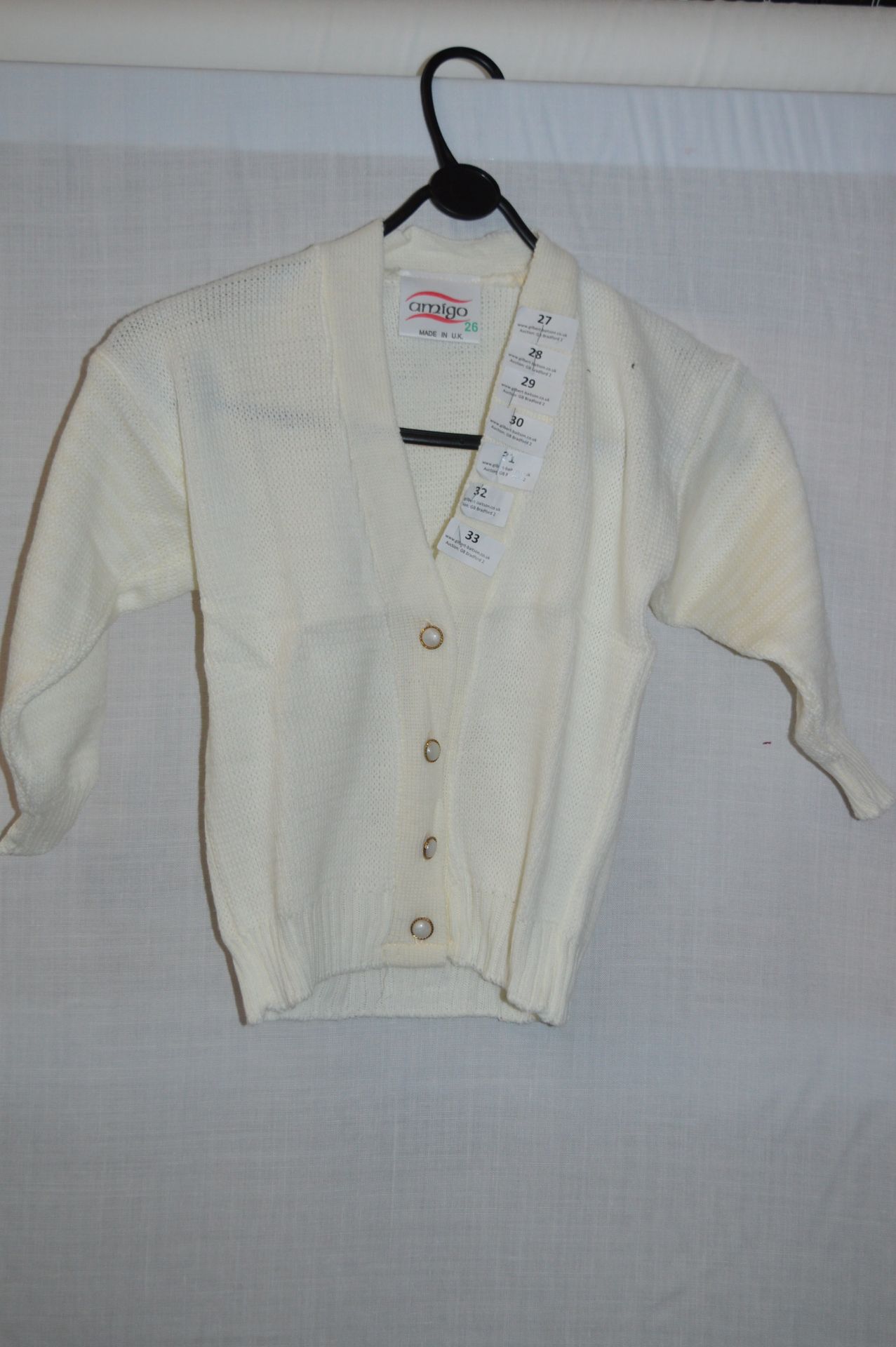 Box of Five Cream Knitted Cardigans with Faux Pear