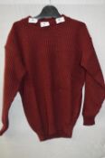 Box of Five Burgundy Crew-Neck Knitted Jumpers