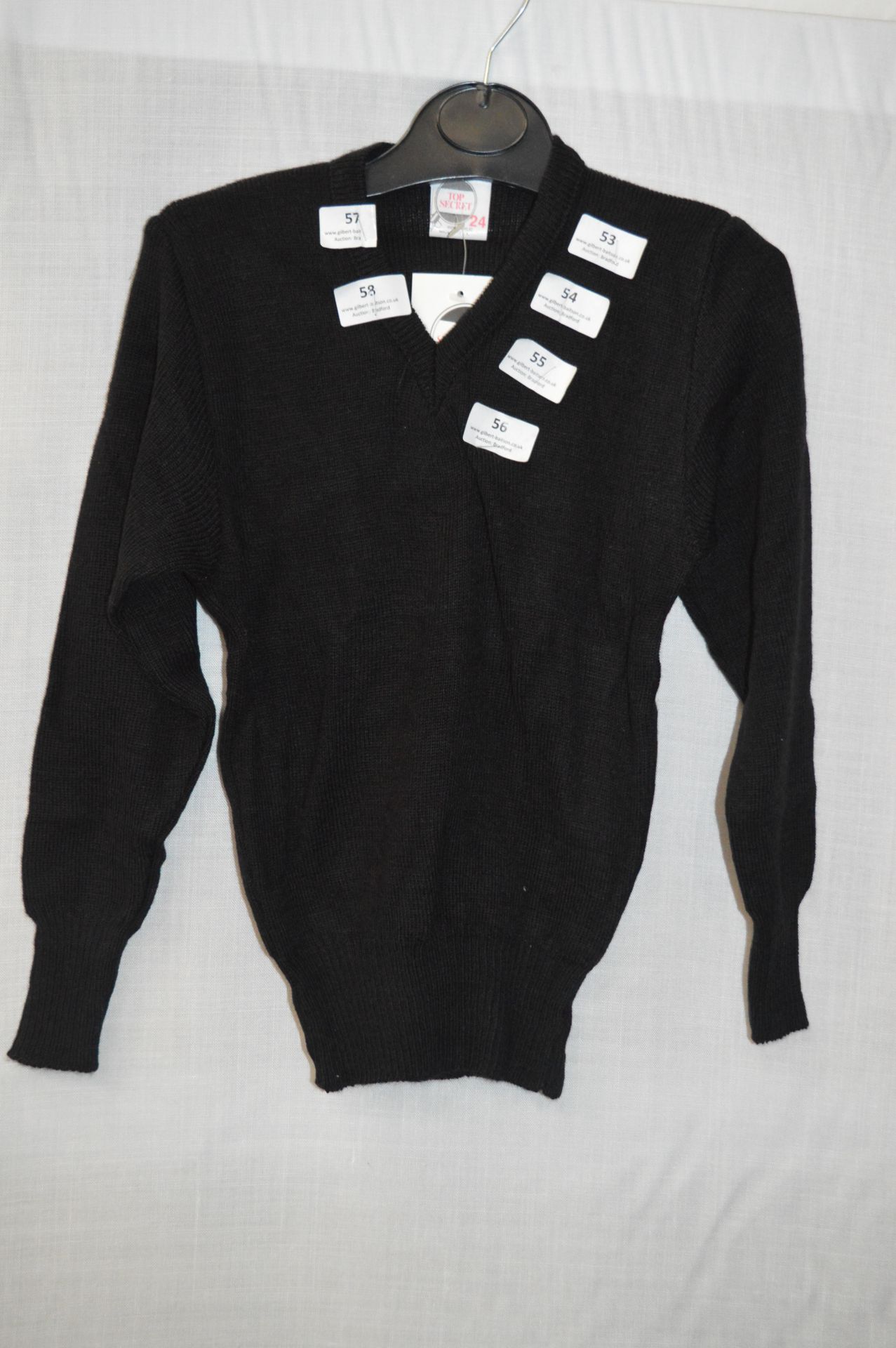 Box of Five Children's Black V-Neck School Jumpers