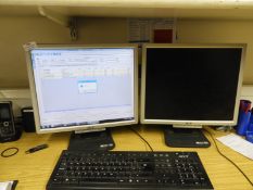 *Acer Desktop Computer with Two Monitors, Keyboard