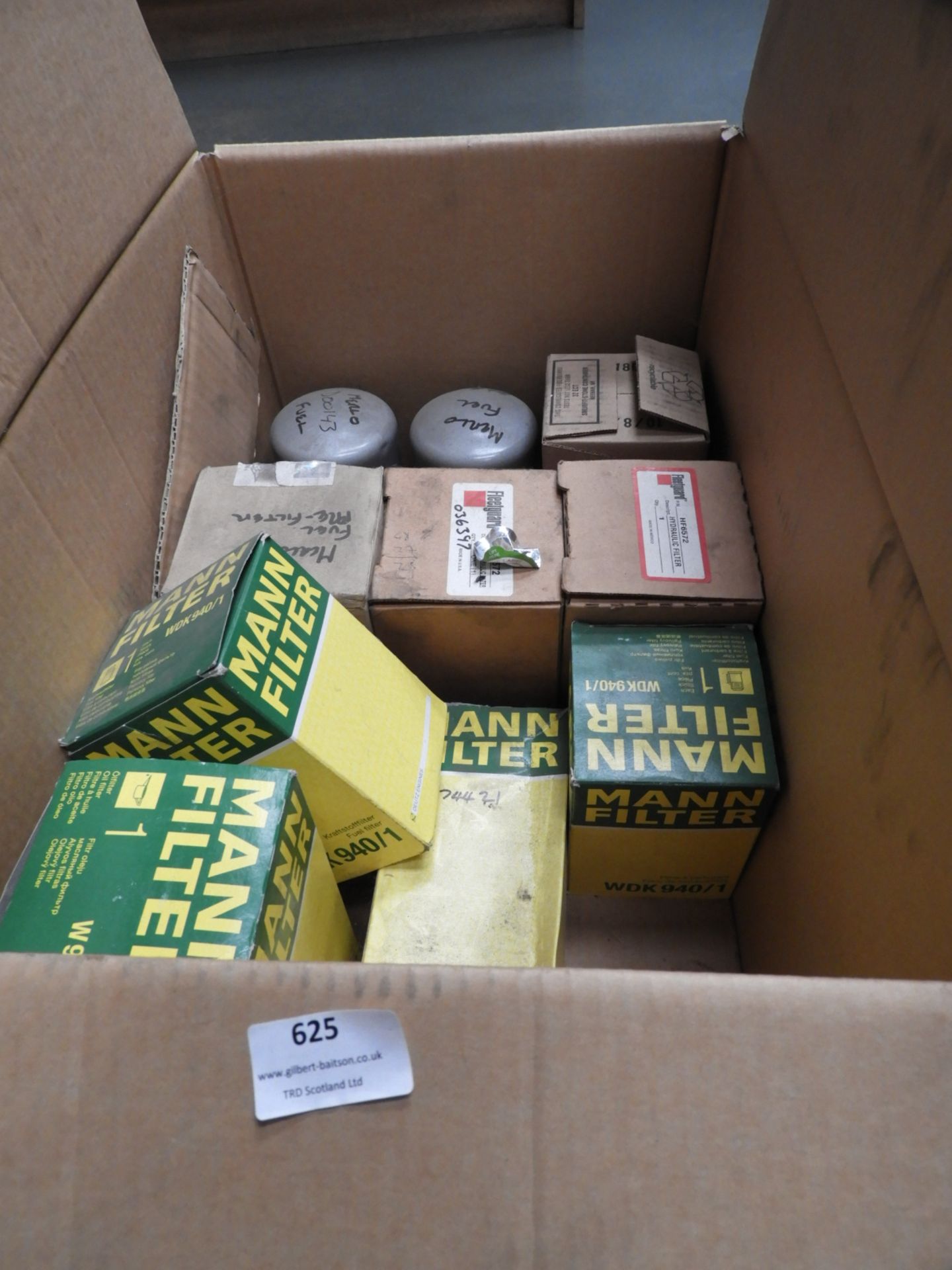 *Box Containing Assorted Fuel and Oil Filters for