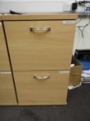 *Two Drawer Filing Unit in Light Beech Finish with