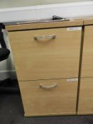 *Two Drawer Filing Unit in Light Beech Finish with