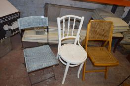 Bentwood Chair and Two Folding Chairs