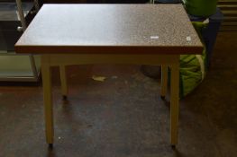 Small Melamine Topped Kitchen Table on Wheels