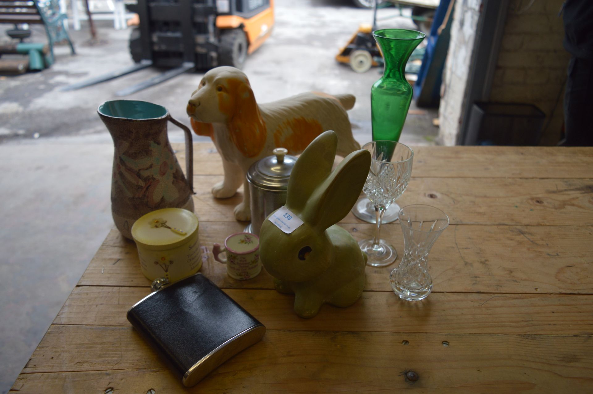 Small Quantity of China, Glassware and a Leather B