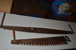 Two Double Handled Saws