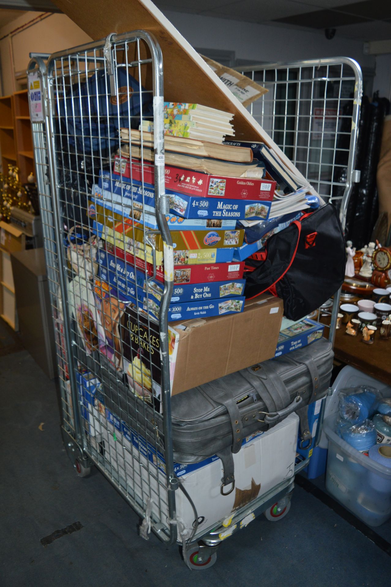 Cage Lot Containing Large Quantity of Haberdashery Magazines, Jigsaws, Books etc