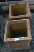 Pair of Small Terracotta Planters