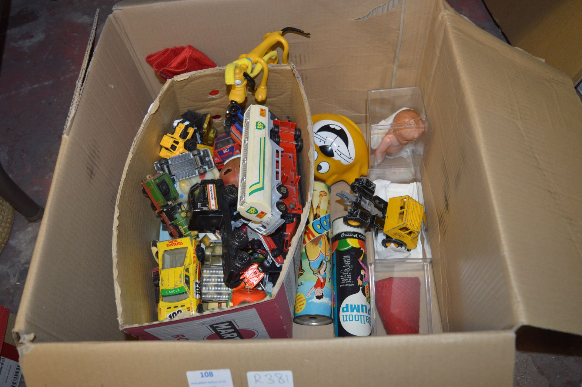 Box of Corgi Diecast Cars, Kaleidoscopes, etc.