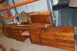 Reproduction Mahogany Bedroom Suite; Bed, Dressing