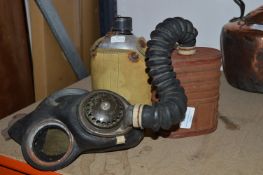 WWII Gas Mask and Water Bottle