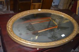 Large Oval Gilt Framed Bevelled Edge Wall Mirror