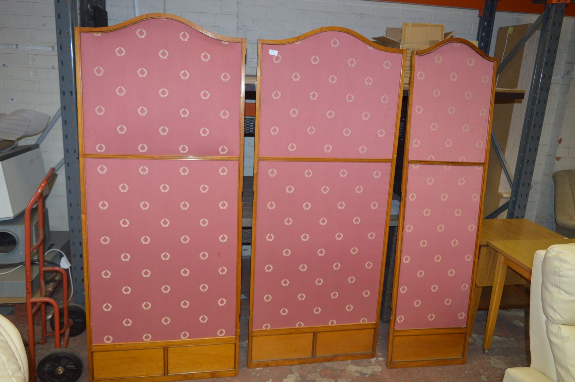 Antique Satinwood Three Piece Screen