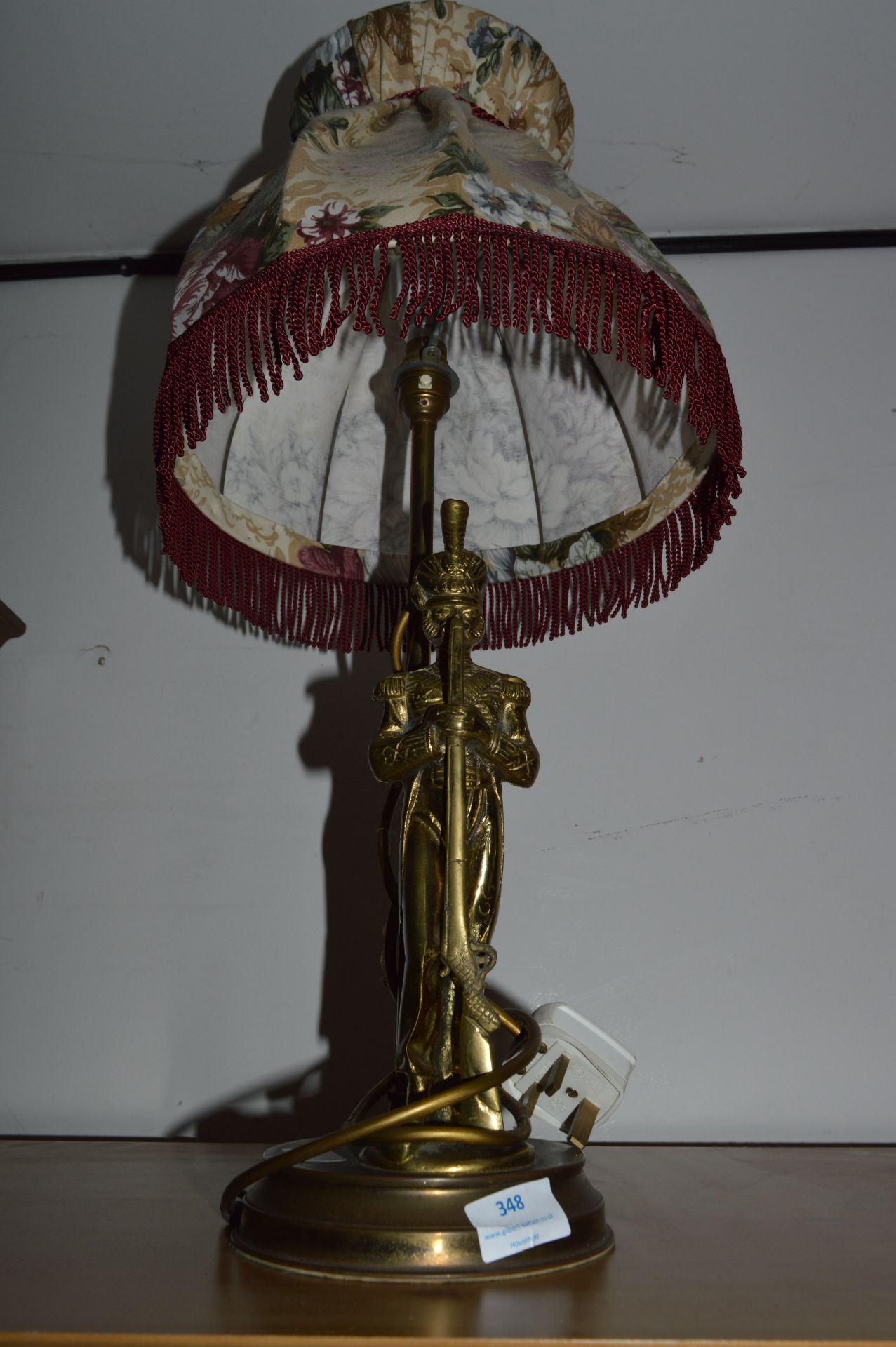 Vintage Brass Napoleonic Soldier Table Lamp