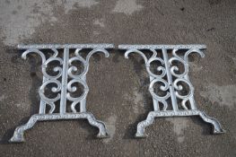 Pair of Cast Iron Table Legs