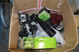 Box of Camera and Lenses