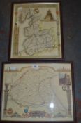 Two Reproduction Maps of Yorkshire and Lancashire