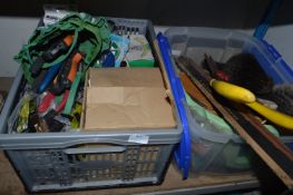 Two Boxes of Garden Tools and Accessories