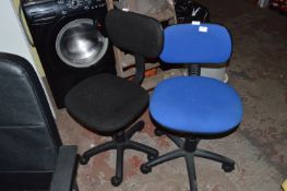 Two Upholstered Office Chairs