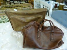 Two Leather Travel Bags