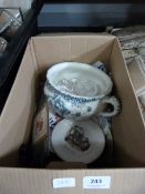 Box of Assorted Pottery and Glassware