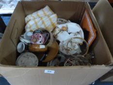 Box of Assorted Plates, Kitchenalia, etc.