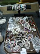 Tray of Assorted Costume Jewellery Bracelets and a