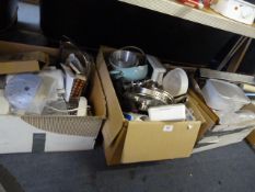 Three Boxes Containing Kitchenalia, Pictures, Book