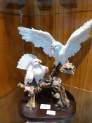 Ornamental Bird Figurine - White Doves