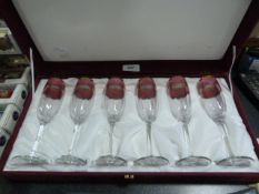 Cased Set of Six Italian Gold Plated Champagne Gla