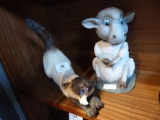 Two Figurines - Cat and Sheep