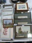 Assorted Framed Prints and Pencil Drawings of Hull
