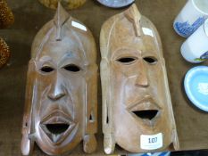 Two Wooden Aboriginal Masks