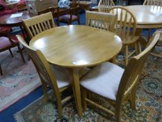Small Light Beech Dining Table with Four Chairs