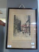 Framed Ink Drawing Print - The High Street Wilberf
