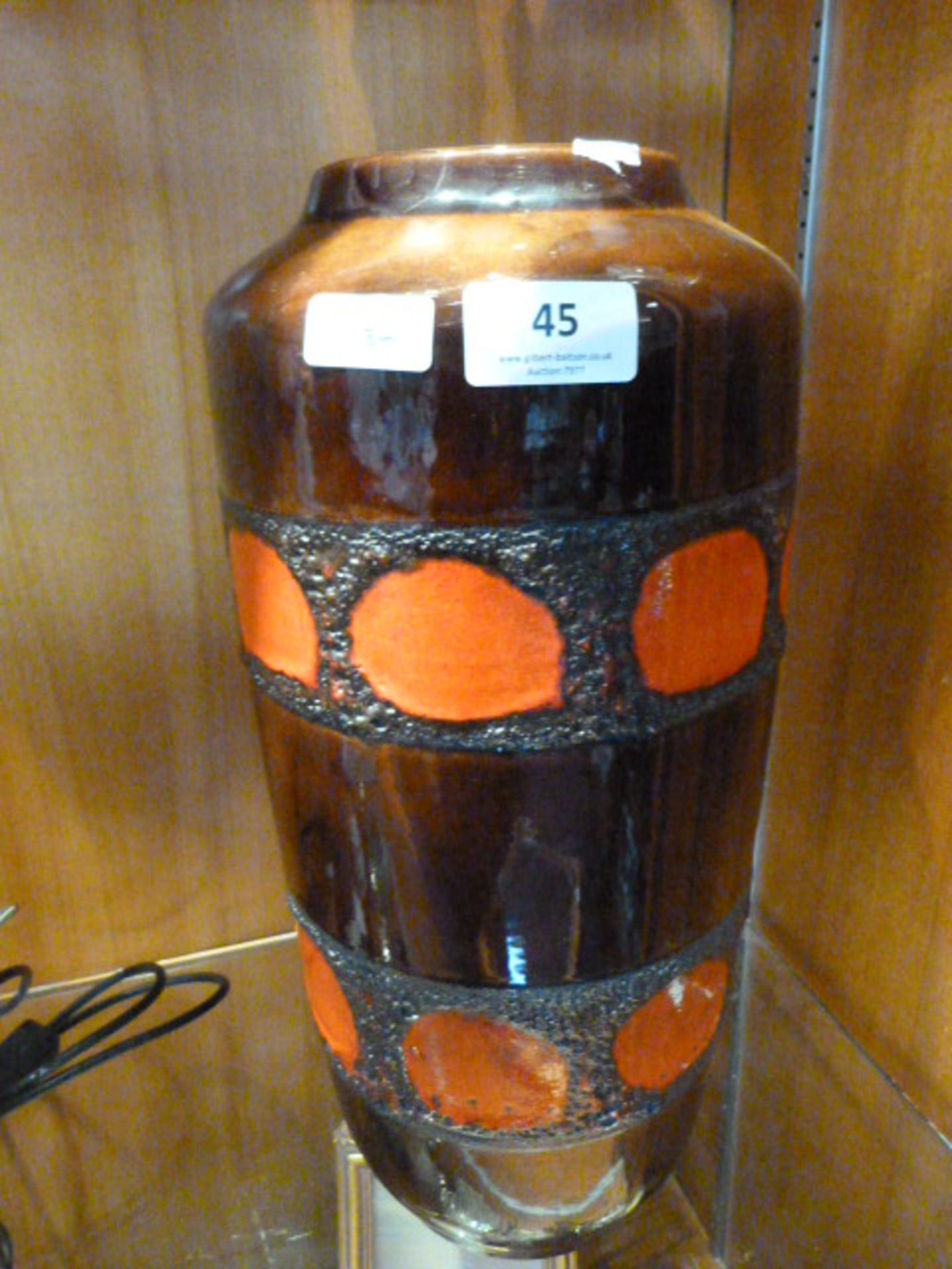 West German Red & Brown Vase