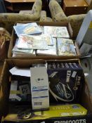 Two Boxes Containing Assorted Cards, DVD Rewriter,
