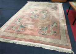 Large Pink Chinese Rug 182x293cm