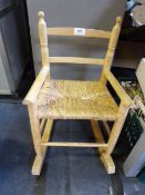 Child's Rocking Chair with Seagrass Seat