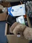 Box Containing Plant Pots, Teddy Bear, DVD Player,